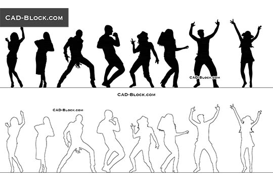 People Dancing - download vector illustration