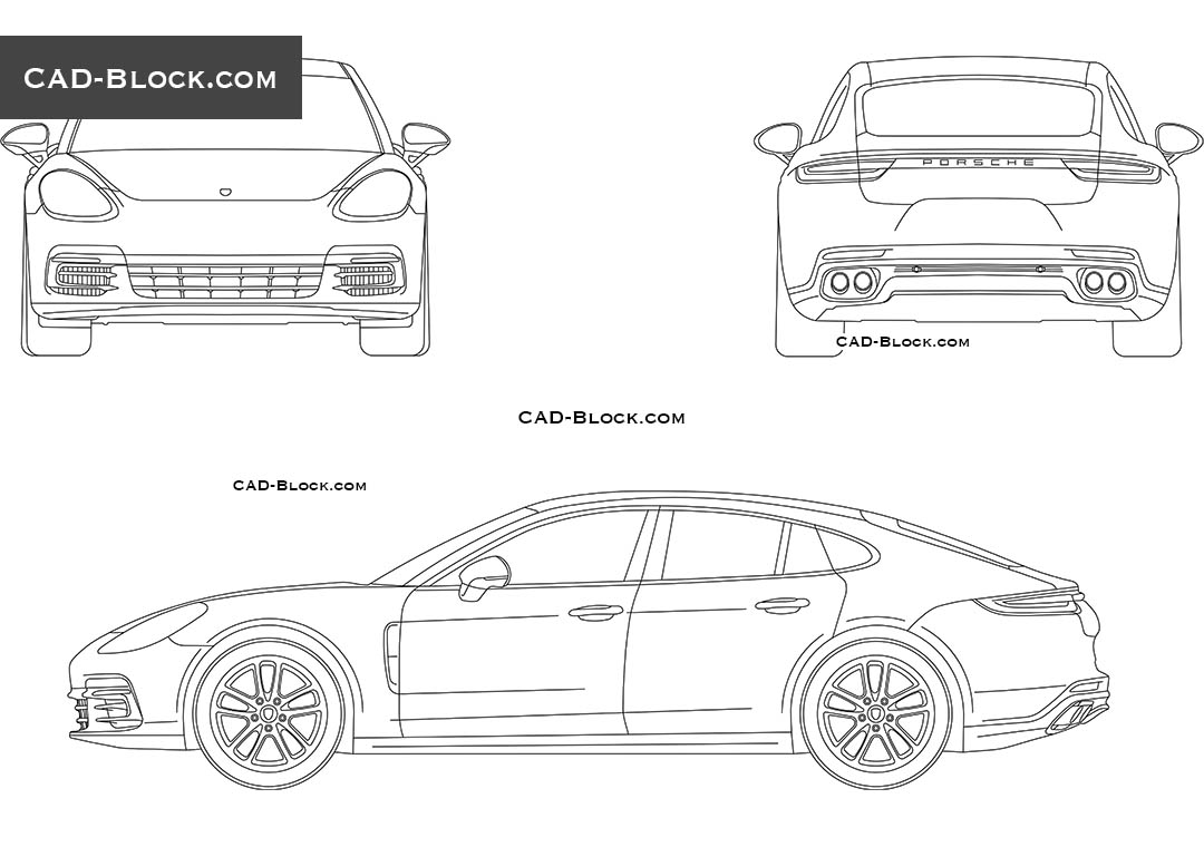 Porsche Panamera (2016) - CAD Blocks, AutoCAD file