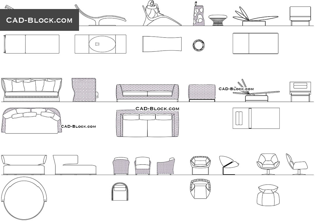 Outdoor Lounge Furniture - CAD Blocks, AutoCAD file