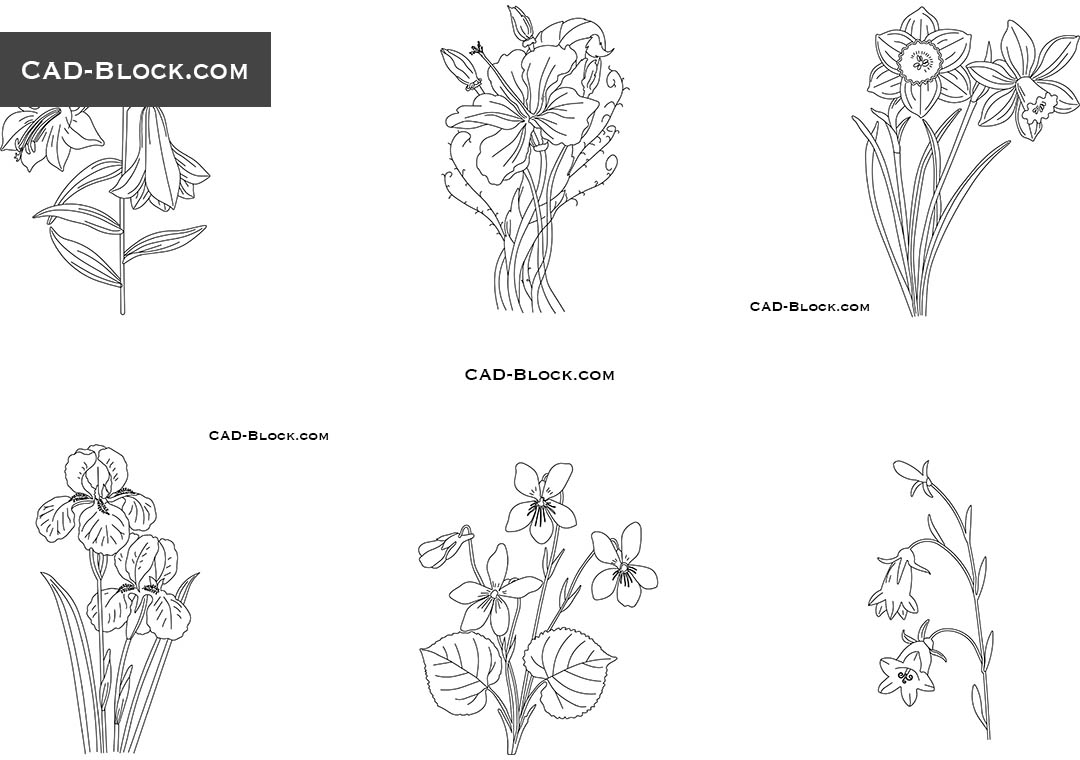 Flowers - CAD Blocks, AutoCAD file
