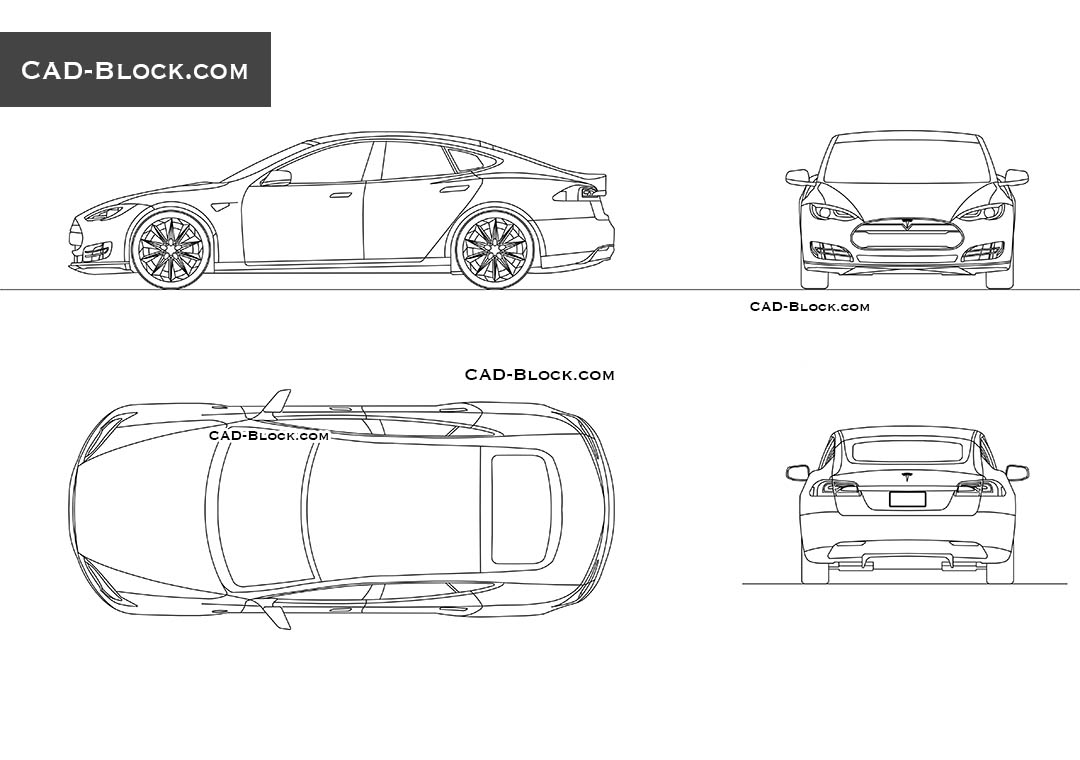 Tesla Model S - CAD Blocks, AutoCAD file