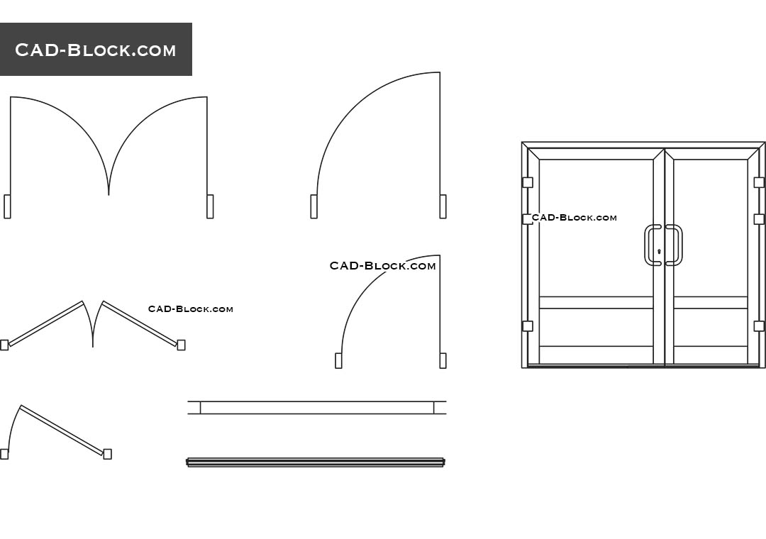 Door and window dynamic block, AutoCAD models, CAD drawings download