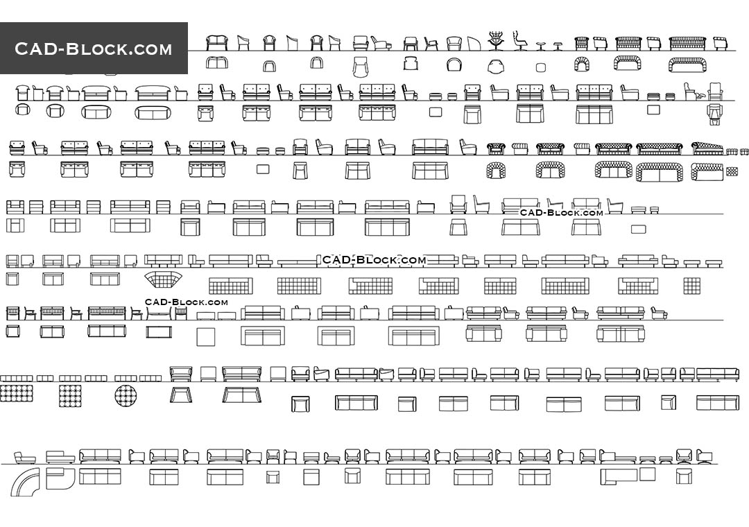 Sofa Armchair Big DWG Outdoor Lounge Furniture In AutoCAD, 40% OFF