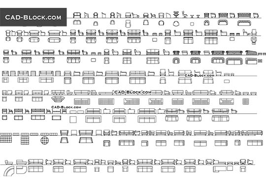 Library of Sofas & Armchairs - download vector illustration