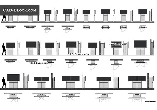 TV Furniture - download free CAD Block