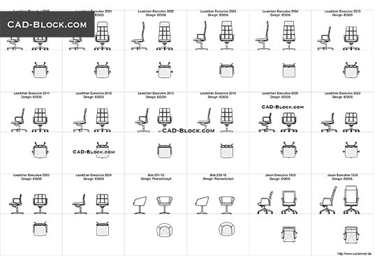 Office Chairs - download free CAD Block