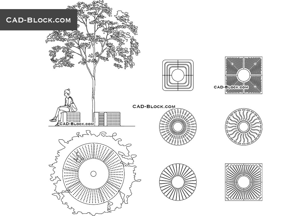 Tree Grilles - CAD Blocks, AutoCAD file