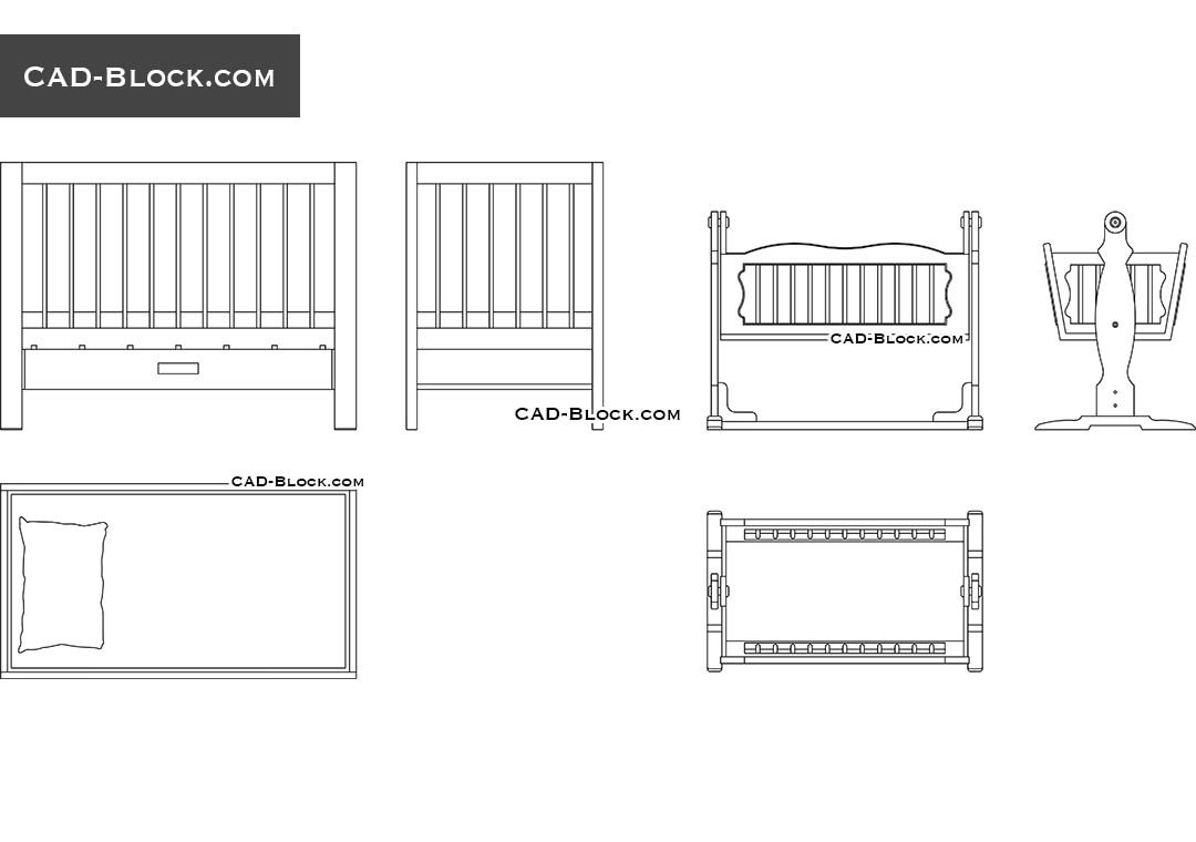 Free Cad Blocks Of Baby Cradles In Autocad 2d Dwg Models Download