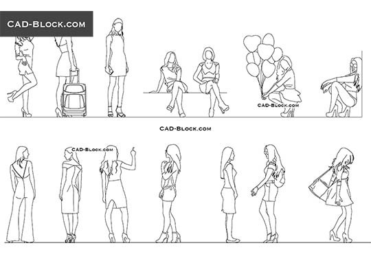 Girls. Set 1 - download vector illustration