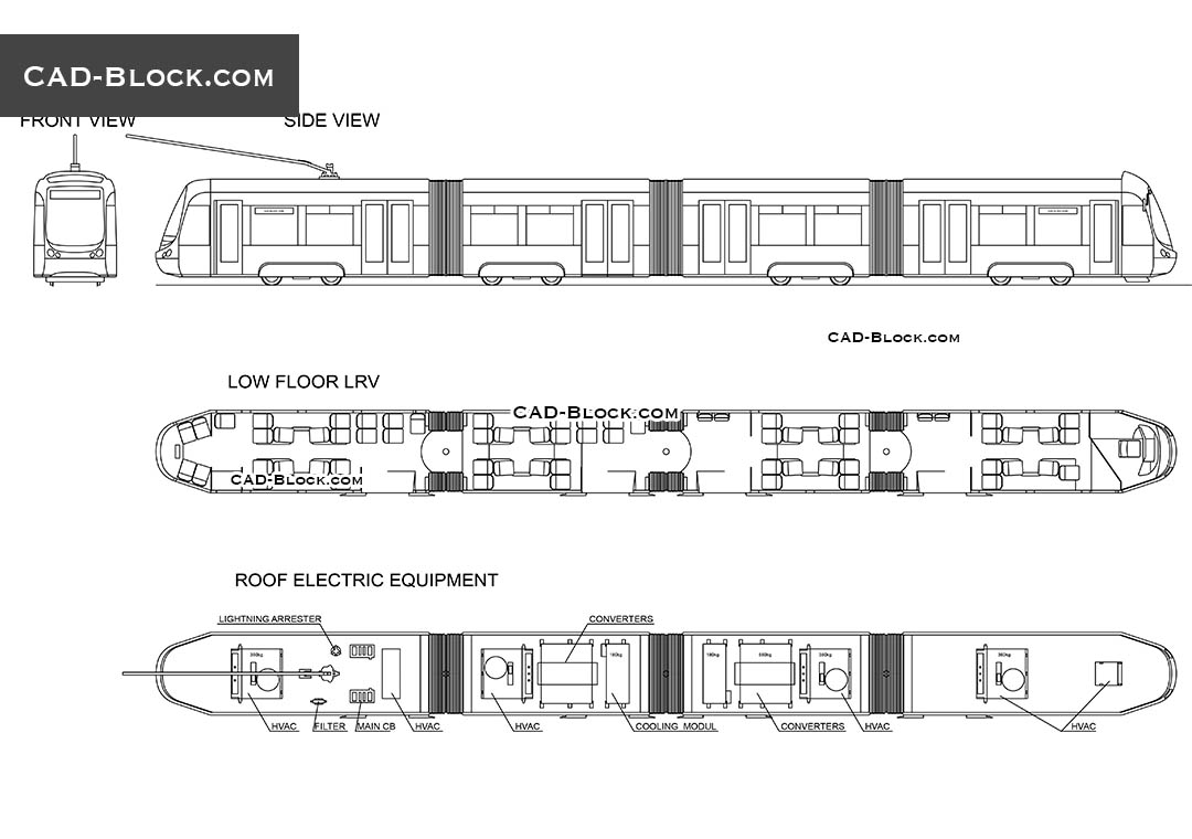 Low-floor Tram - CAD Blocks, AutoCAD file