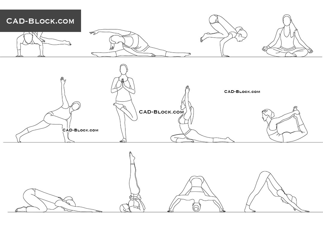Yoga Women - CAD Blocks, AutoCAD file