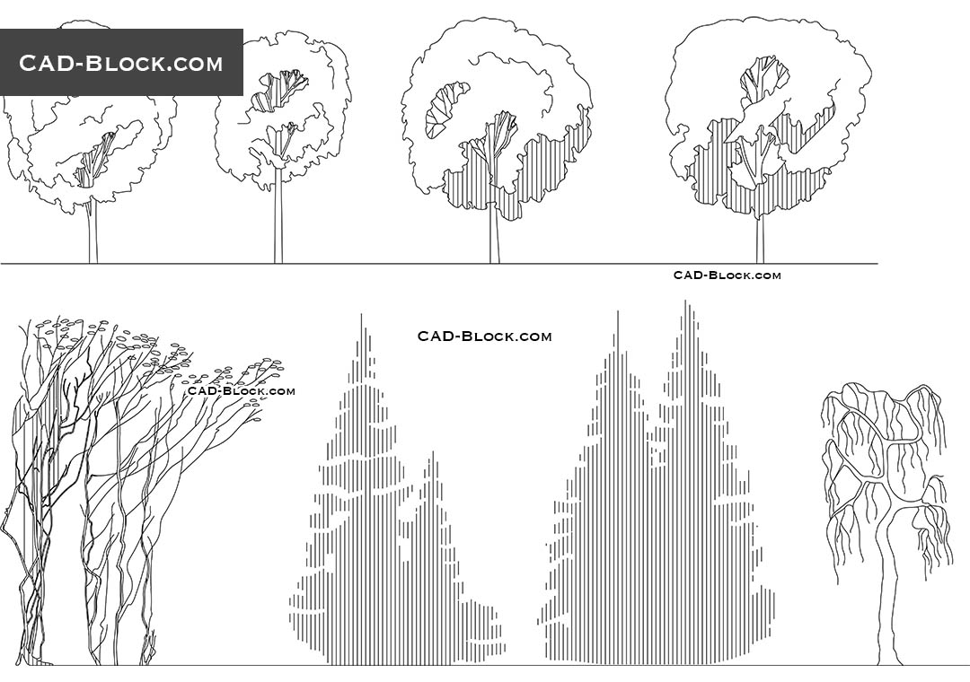 Sketching Trees - CAD Blocks, AutoCAD file