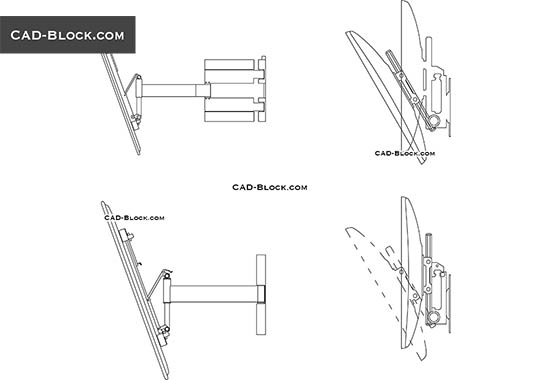 TV With Wall Bracket - free CAD file