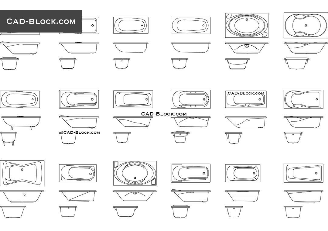 Bathtub - CAD Blocks, AutoCAD file