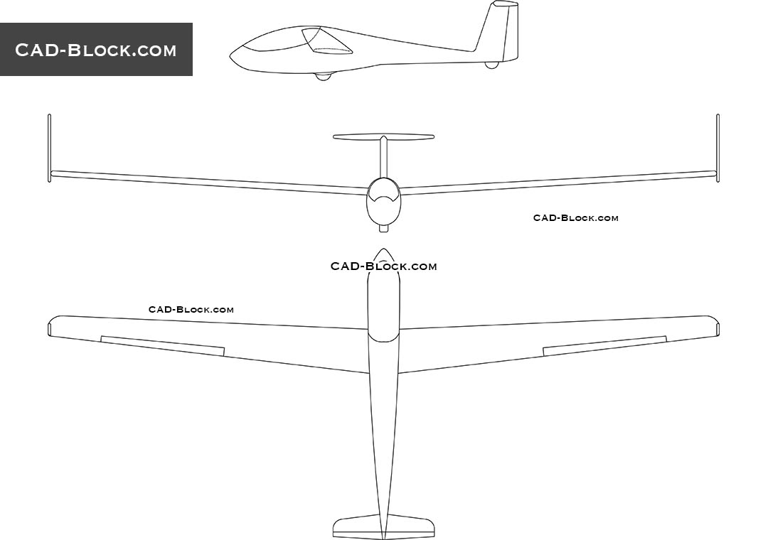 Glider - CAD Blocks, AutoCAD file