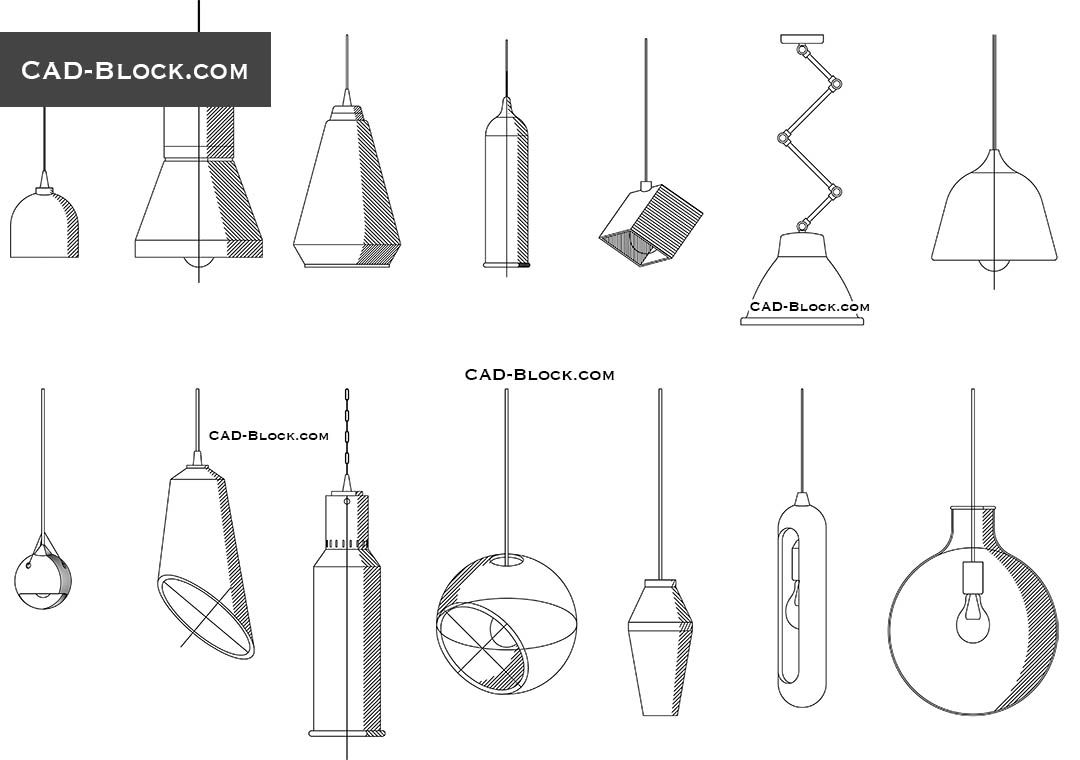 Pendant Light Autocad Blocks Download Cad File