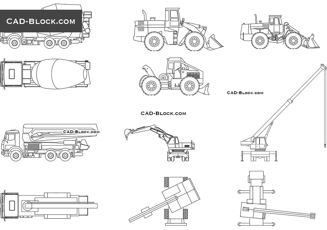 Construction Vehicles - CAD Blocks, AutoCAD file
