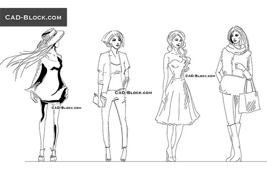 Girls Sketch - download vector illustration