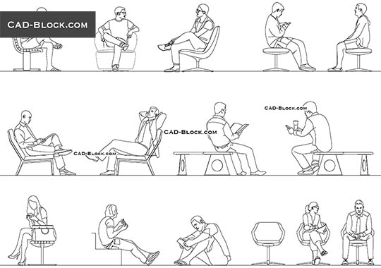 Sitting Collection - download vector illustration