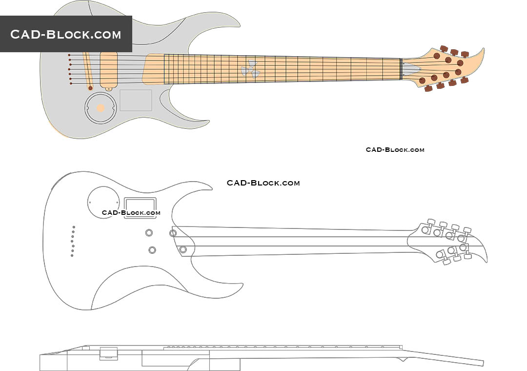 Guitar - CAD Blocks, AutoCAD file
