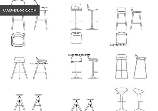 DWG Drawing of Bar Stool