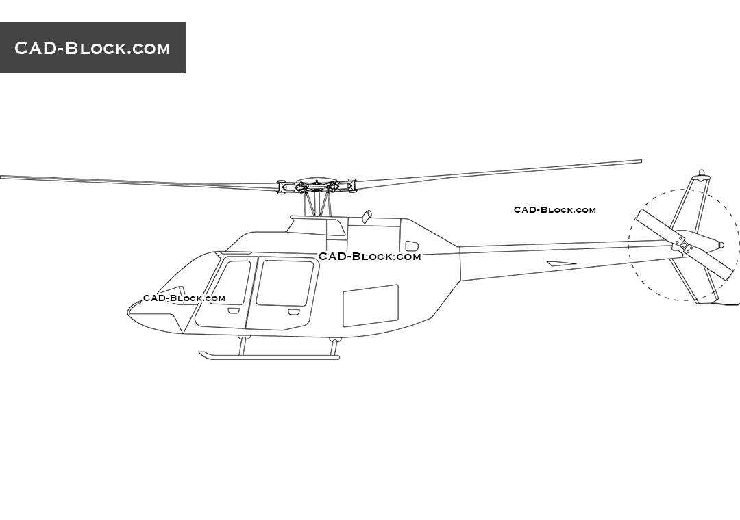 Helicopter BELL-206B - CAD Blocks, AutoCAD file