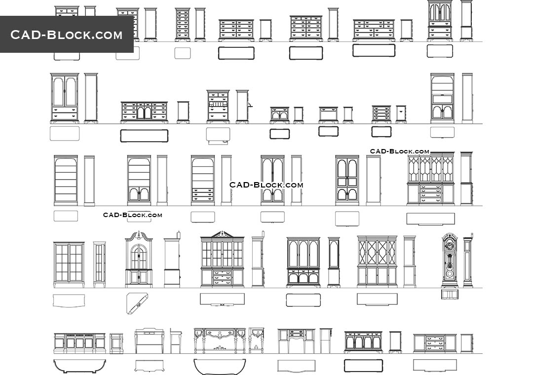 Classic Furniture - CAD Blocks, AutoCAD file