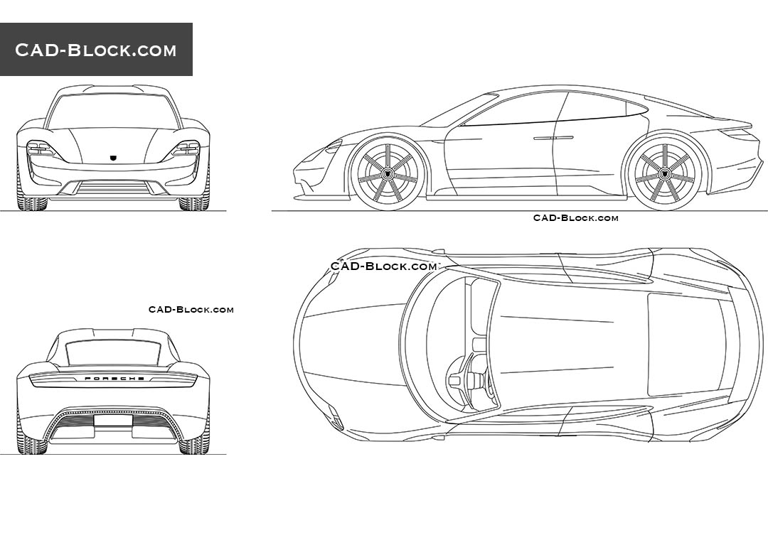 Porsche Mission E - CAD Blocks, AutoCAD file