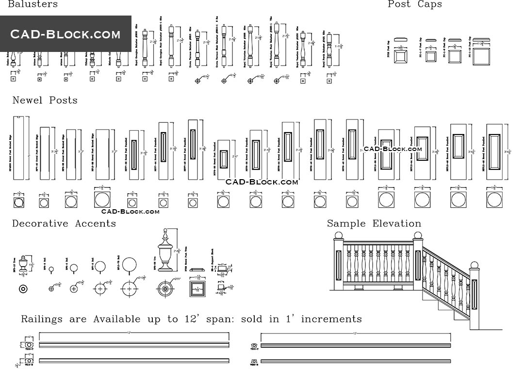 Balustrade System - CAD Blocks, AutoCAD file