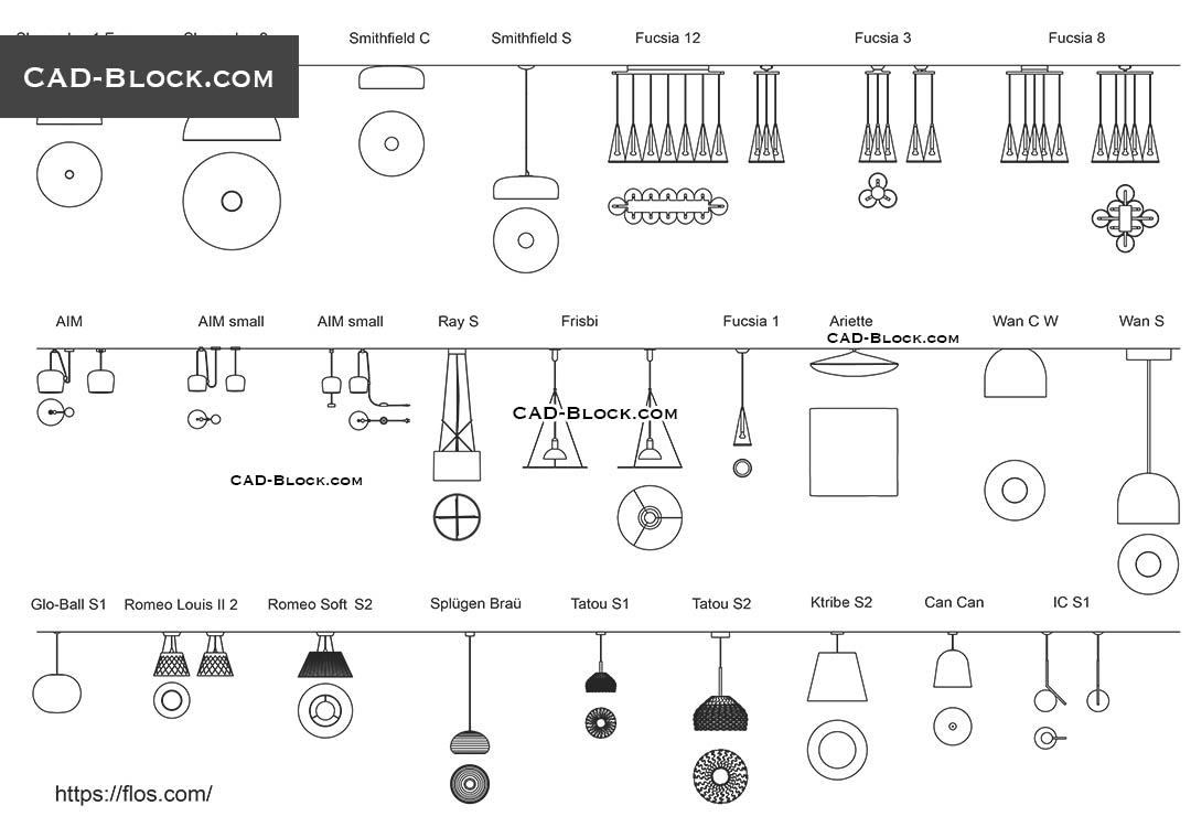 hanging lights cad block free download