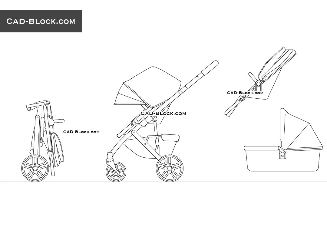 Baby Stroller - CAD Blocks, AutoCAD file