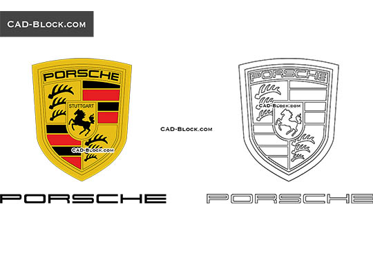 Porsche Logo - download free CAD Block
