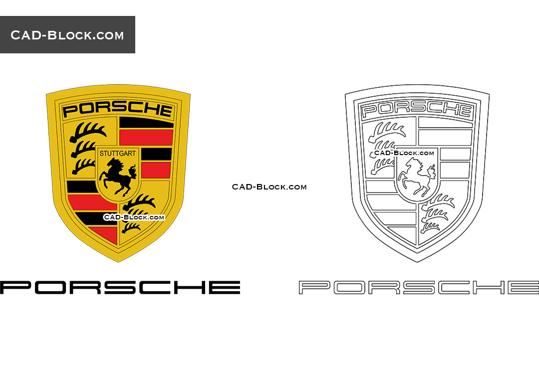 Porsche Logo - CAD Blocks, AutoCAD file
