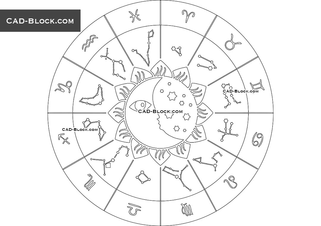 Zodiac Signs - CAD Blocks, AutoCAD file