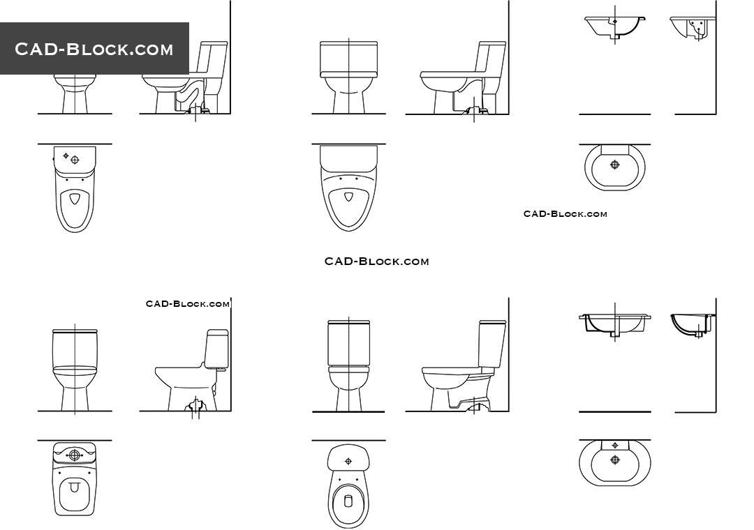 Toilet Section CAD block detail in DWG, free AutoCAD drawings