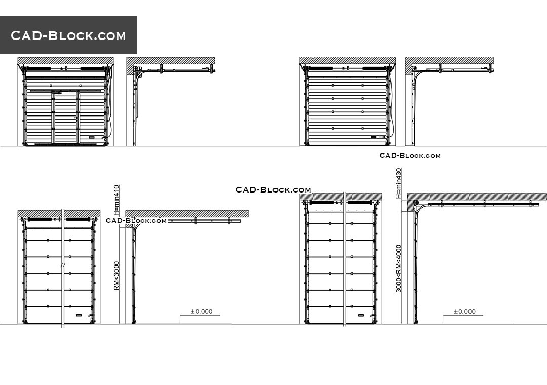 garage door dimensional drawings