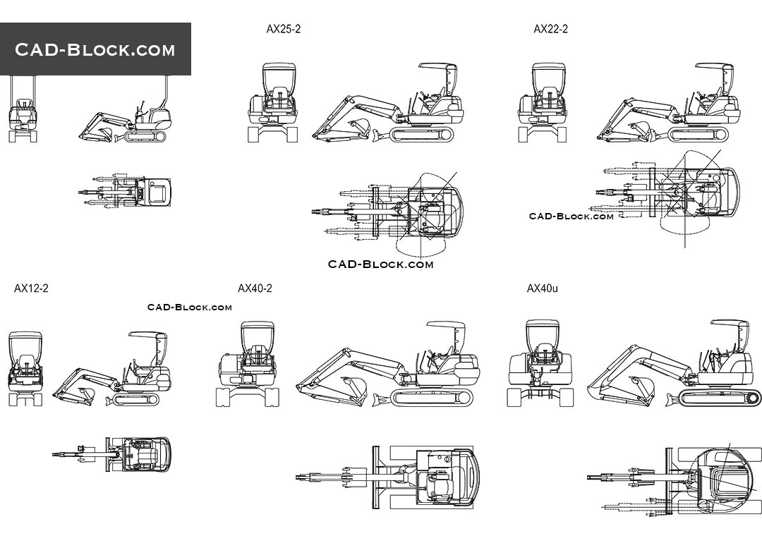 Excavators - CAD Blocks, AutoCAD file