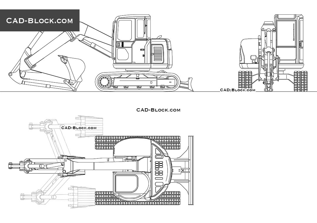 Kobelco SK75UR-3 - CAD Blocks, AutoCAD file