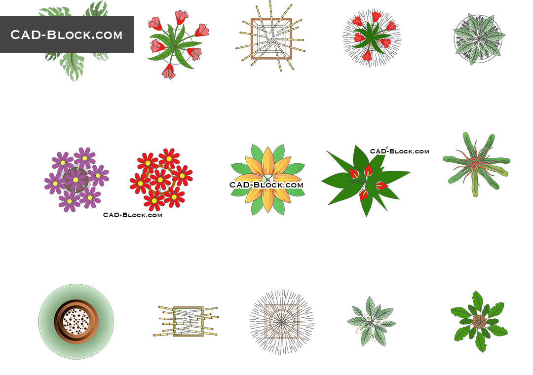 landscape flower cad blocks free download