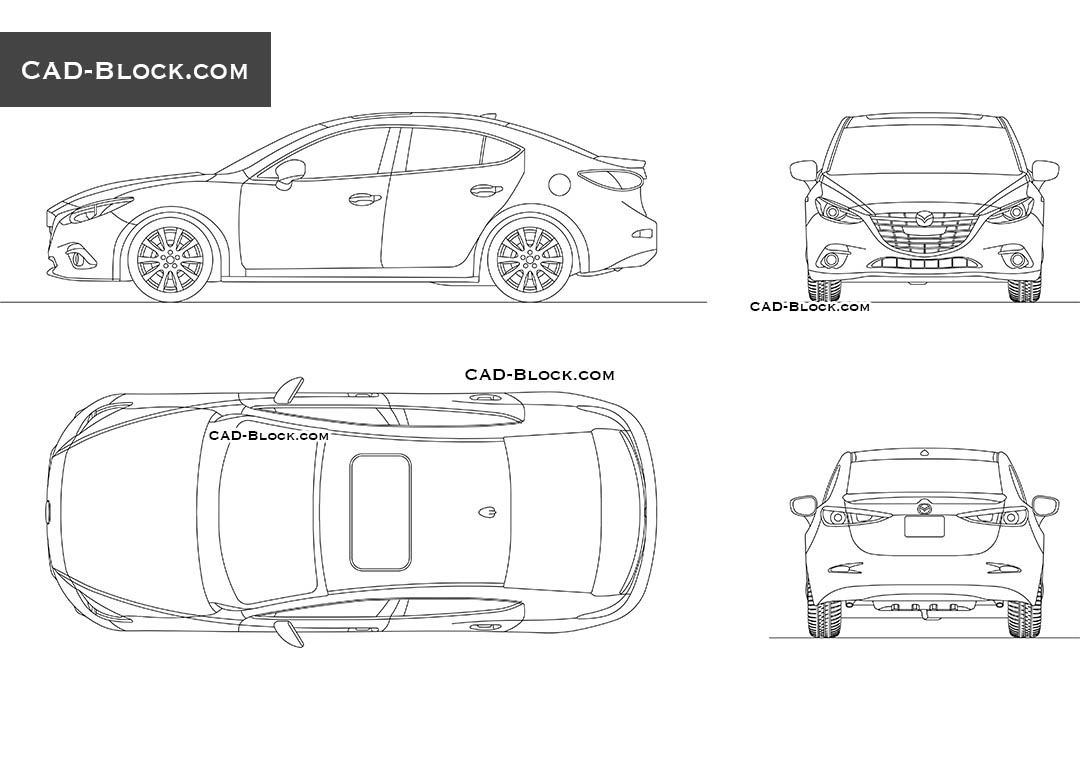 Mazda 3 Autocad Drawing