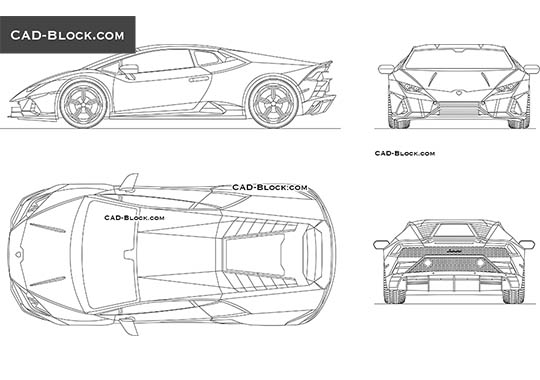 Lamborghini Huracan Evo buy AutoCAD Blocks