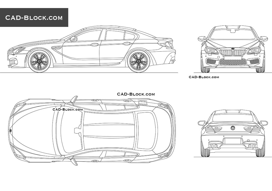 BMW M6 Gran Coupe - CAD Blocks, AutoCAD file