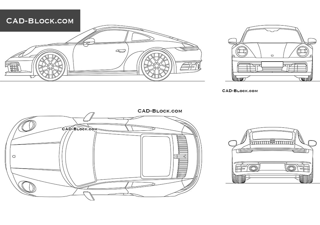 Porsche 911 (2019) - CAD Blocks, AutoCAD file