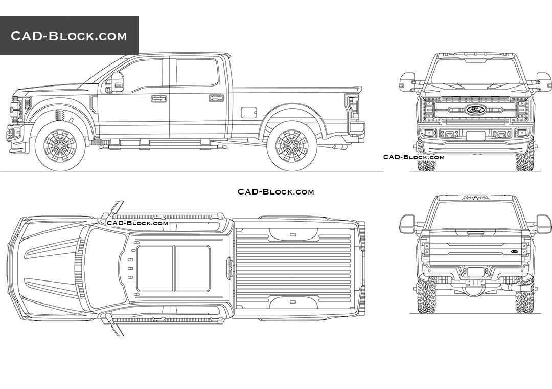 2010 Ford Super Duty Crew Cab Pickup Truck Blueprints Free