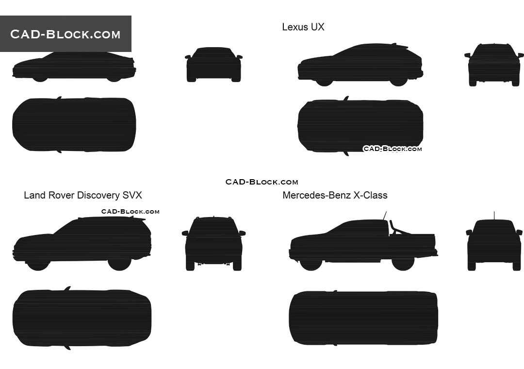 Car Silhouette - CAD Blocks, AutoCAD file