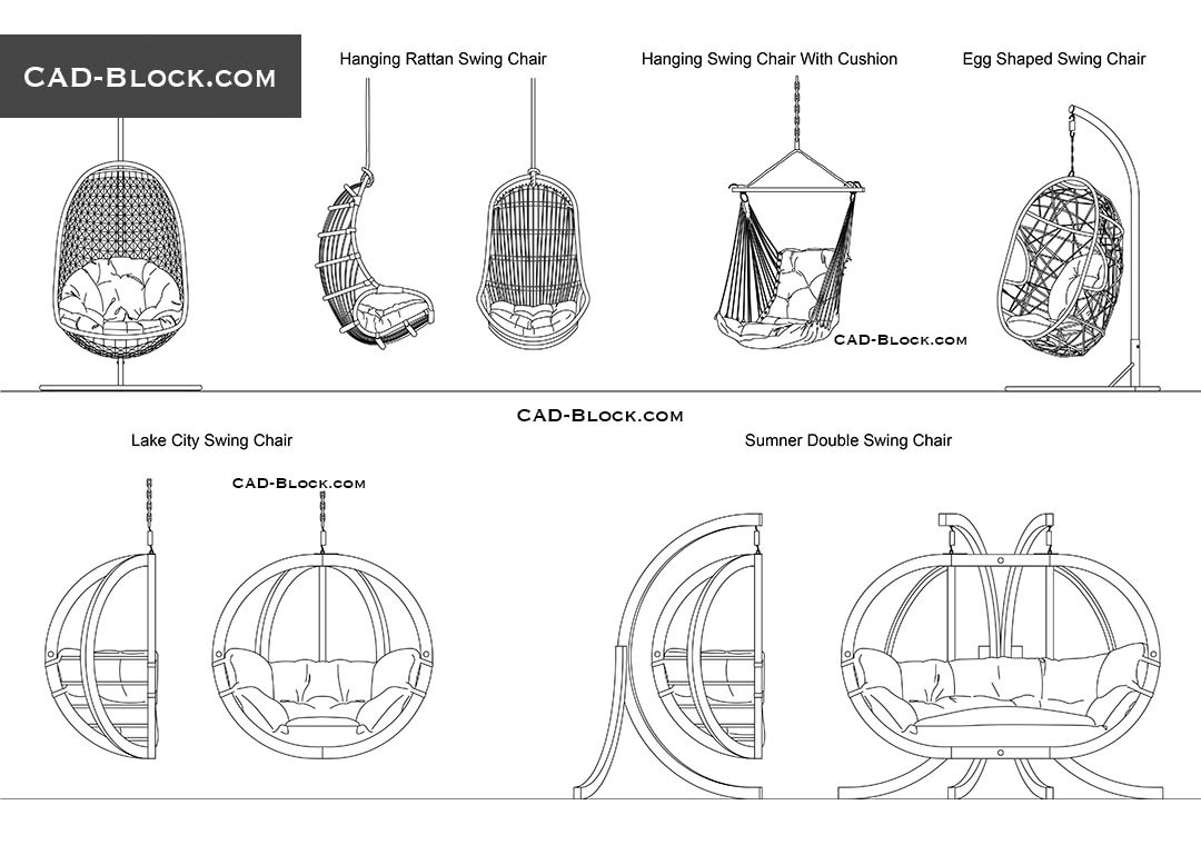 Swing Chairs - CAD Blocks, AutoCAD file