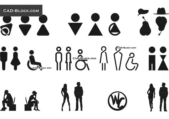 WC Symbols - download vector illustration