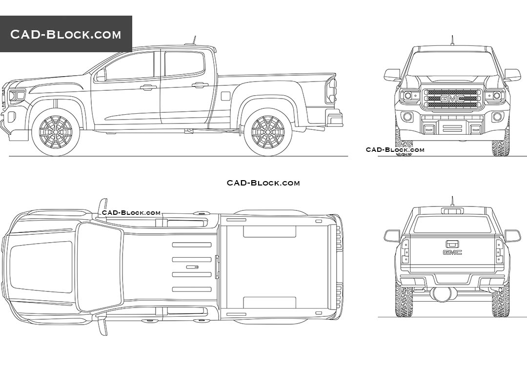 GMC Canyon Double Cab - CAD Blocks, AutoCAD file