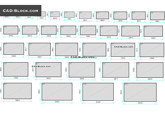 TV Screen Size - free CAD file