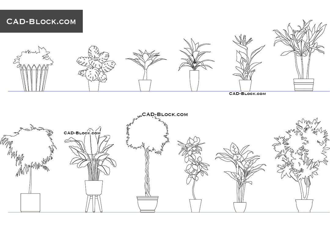 Indoor Plants - CAD Blocks, AutoCAD file
